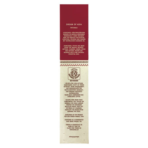 Farfalla Patchouli / Dream of Asia, Faircense Räucherstäbchen Bio 15g