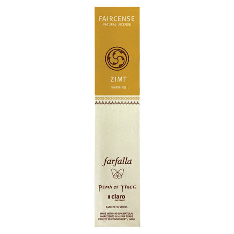 Farfalla Zimt / Warming, Faircense Räucherstäbchen Bio 15g