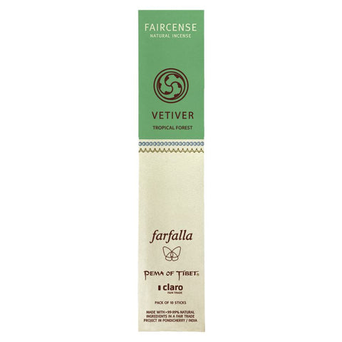 Farfalla Vetiver / Tropical Forest, Faircense Räucherstäbchen Bio 15g