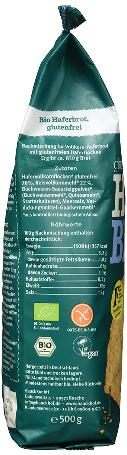 Bauckhof Haferbrot Vollkorn (glutenfrei) 500g