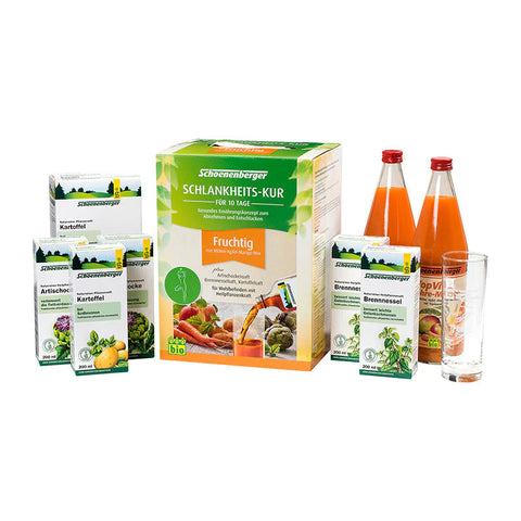 Schoenenberger Schlankheits-Kur "Die Fruchtige" Möhre-Apfel- Mango-Mix | 10-Tage Bio Saftkur
