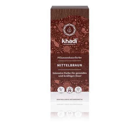 khadi Pflanzenhaarfarbe Mittelbraun Bio 100g