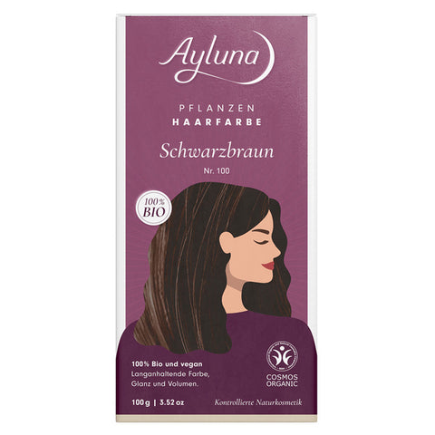 Ayluna Pflanzenhaarfarbe Schwarzbraun Nr. 100 Bio 100g