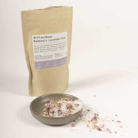 PlantBase Badesalz Lavendel/Rose Bio, 160g