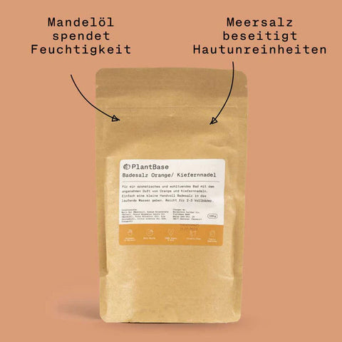 PlantBase Badesalz Orange/Kiefernadel Bio, 160g