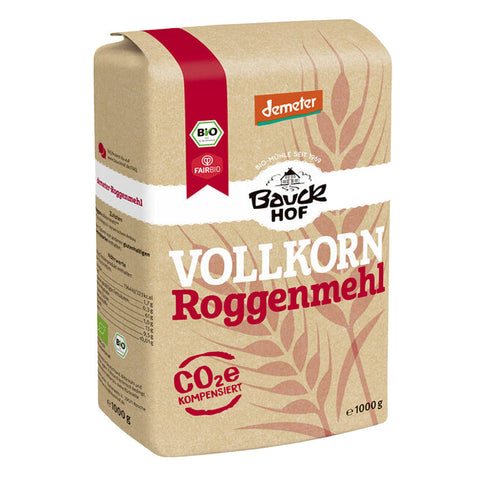 Bauck Mühle Roggenmehl Vollkorn demeter 1kg Bio