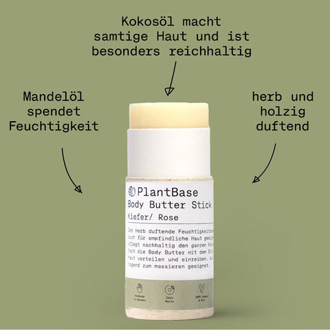 PlantBase Body Butter Stick Kiefer Rose 40gr