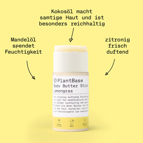 PlantBase Body Butter Stick Lemongras Bio 40gr