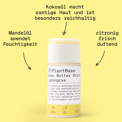 PlantBase Body Butter Stick Lemongras Bio 40gr