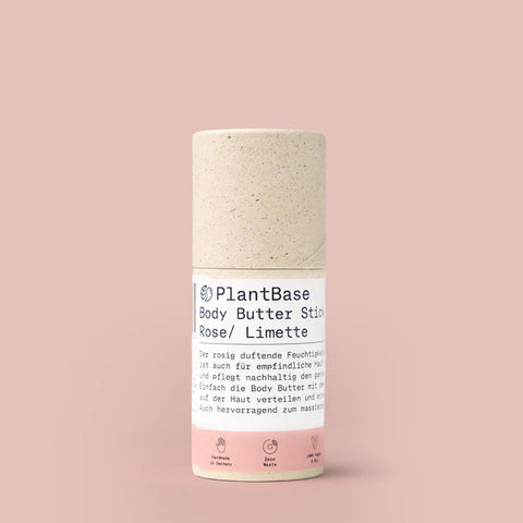 PlantBase Body Butter Stick Limette Rose 40gr