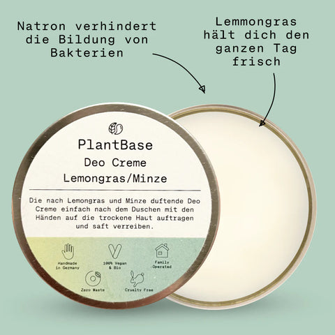 PlantBase Deo Creme Lemongrass/ Minze Bio 50ml
