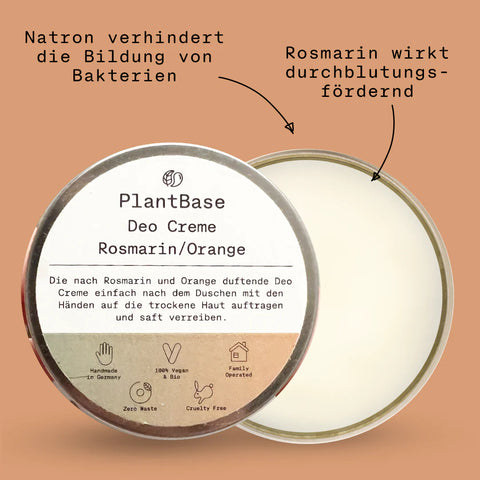 PlantBase Deo Creme Rosmarin/Orange Bio 50ml