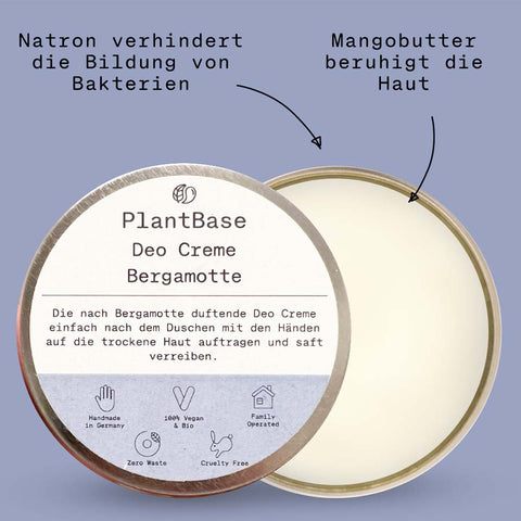 PlantBase Deo Creme Bergamotte Bio 50ml