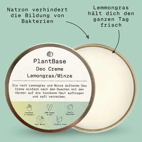PlantBase Deo Creme Lemongrass/ Minze Bio 50ml