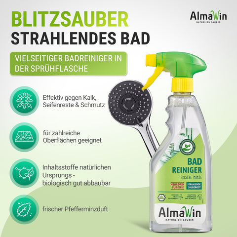 AlmaWin Badreiniger frische Minze mit Sprayer 500ml Bio