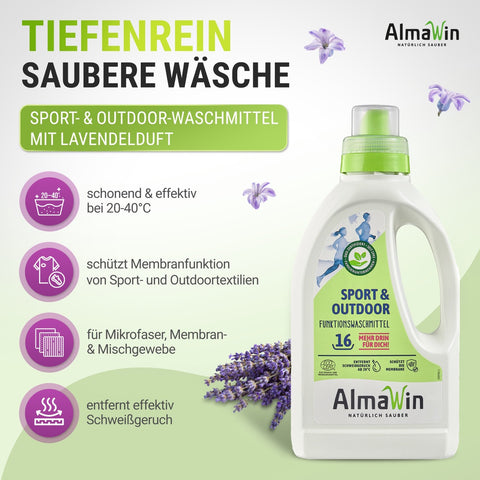 AlmaWin Sport & Outdoor Funktionswaschmittel 750ml Bio