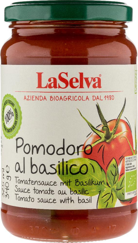 LaSelva Tomate natur mit Basilikum 340 g Bio