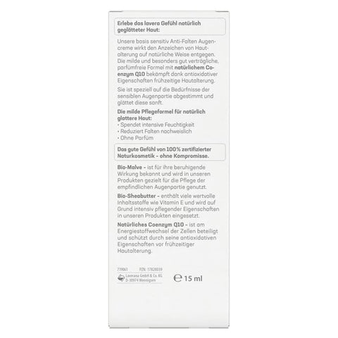 Lavera basis sensitiv Anti-Falten Augencreme Q10 Bio 15ml