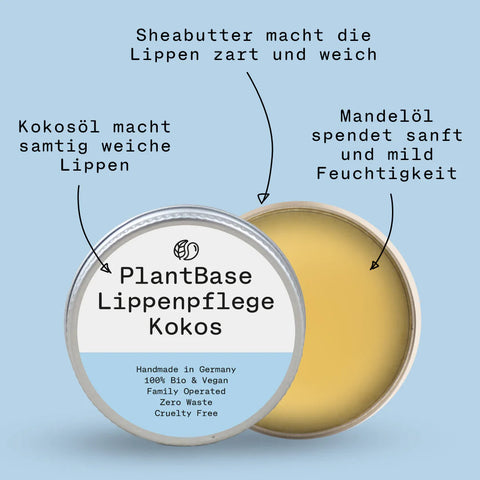 PlantBase Lippenpflege im Tiegel Kokos Bio 10g