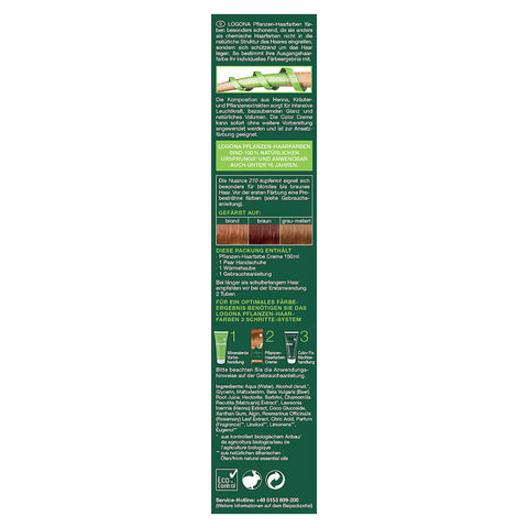 Logona Pflanzen- Haarfarbe Creme 210 Kupferrot 150ml