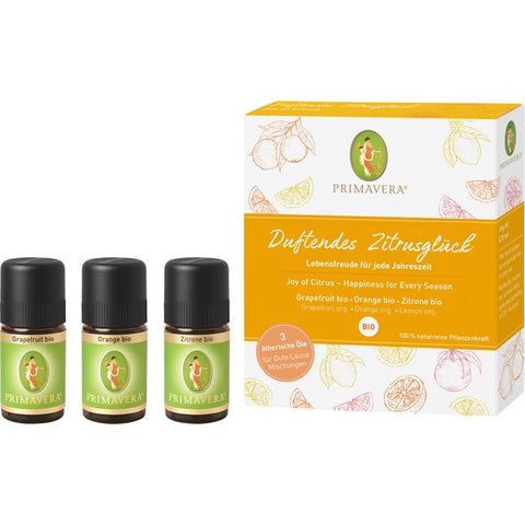 Primavera Geschenk-Set Duftendes Zitrusglück Bio 3x5ml