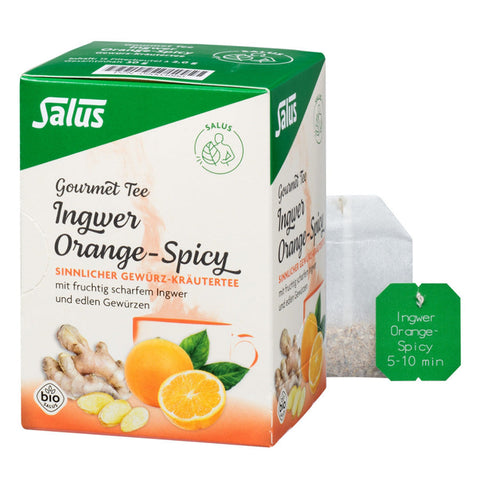 Salus Gourmet Ingwer Orange-Spicy, Gewürz-Kräutertee Bio 15 Filterbeutel