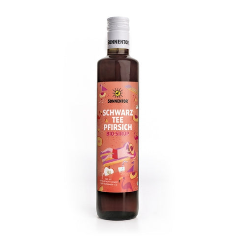 Sonnentor Schwarztee-Pfirsich Eistee Sirup, 500ml