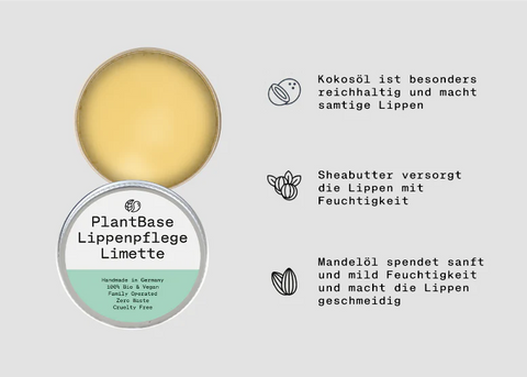 PlantBase Lippenpflege im Tiegel Limette Bio 10g