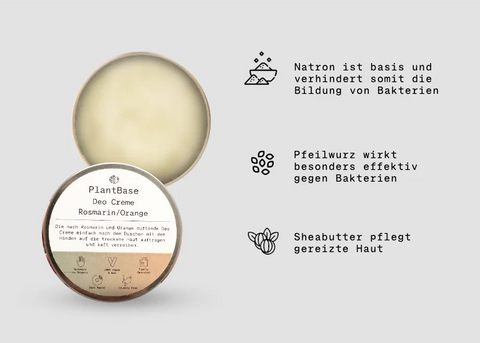 PlantBase Deo Creme Rosmarin/Orange Bio 50ml