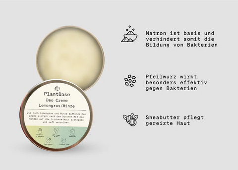PlantBase Deo Creme Lemongrass/ Minze Bio 50ml