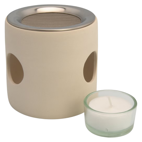 Farfalla Zylinder Räucherstövchen beige, mit Sieb