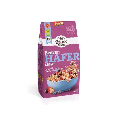 Bauck Mühle Hafer Müsli Beeren Demeter glutenfrei Bio 425g