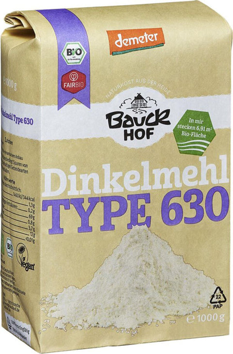 Bauck Mühle Dinkelmehl hell Type 630 demeter 1kg Bio
