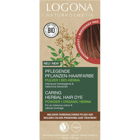 Logona Pflegende Pflanzen-Haarfarbe Pulver Mahagonirot Bio, 100g