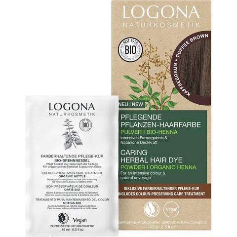 Logona Pflanzen-Haarfarbe Pulver Kaffeebraun Bio, 100g
