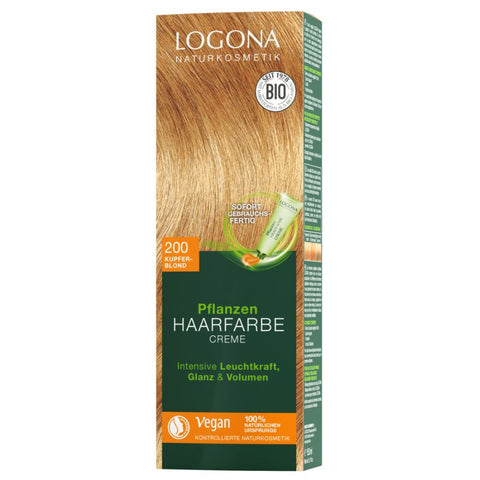 Logona Pflanzen- Haarfarbe Creme 200 Kupferblond 150ml