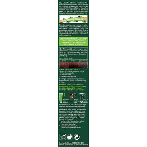 Logona Pflanzen - Haarfarbe Creme 220 Weinrot Bio 150ml