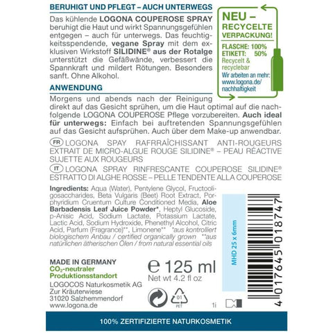 Logona Kühlendes Couperose Spray Bio, 125ml