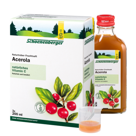 Schoenenberger Acerola, Naturtrüber Fruchtsaft (Bio) 3X200 ml
