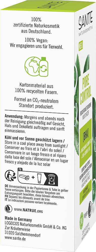 Sante Naturkosmetik Pore Control Feuchtigkeitscreme Bio 100ml