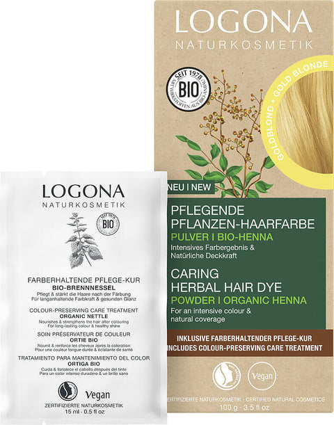 Logona Pflanzenhaarfarbe Pulver Goldblond Bio 100g