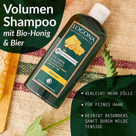 Logona Volumen-Shampoo Bier & Bio-Honig, 250ml