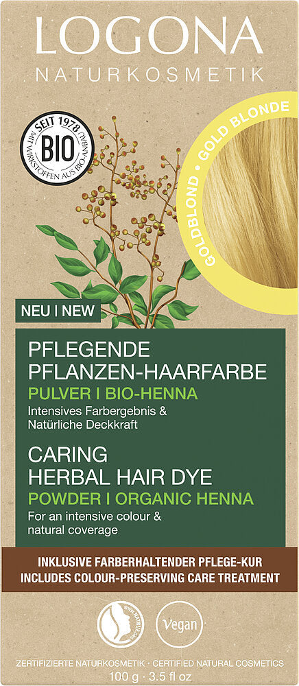 Logona Pflanzenhaarfarbe Pulver Goldblond Bio 100g