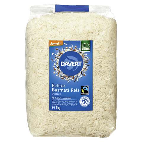 DAVERT demeter Echter Basmati Reis weiß Fairtrade 1kg