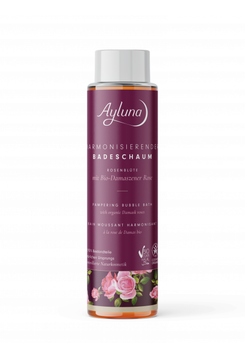 Ayluna Rosenblüte Badeschaum – Harmonisierend, Bio-Damaszener Rose, Bio 400ml