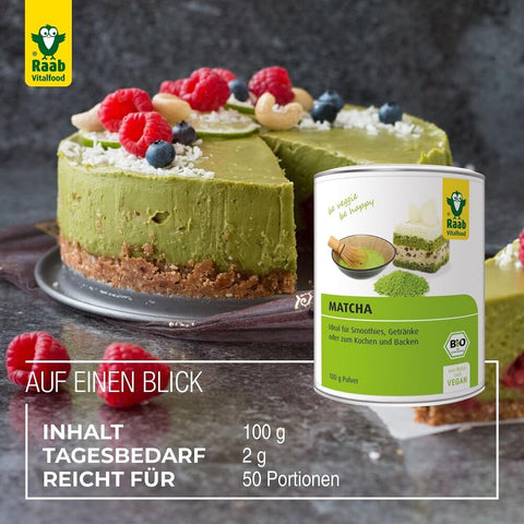 Raab Vitalfood Matcha Basic Grünteepulver Dose Bio 100g