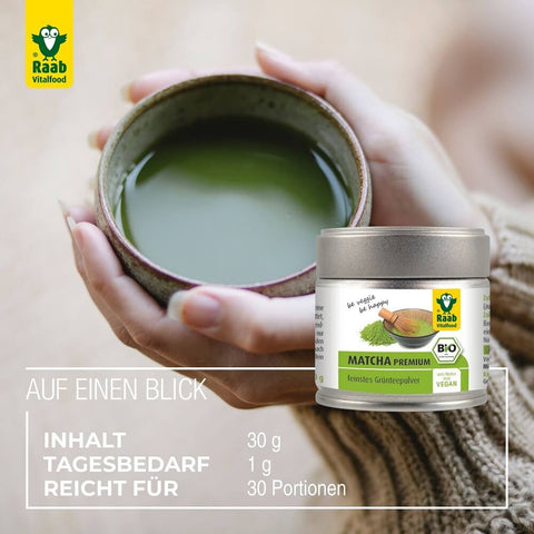 Raab Vitalfood Matcha premium Grünteepulver Bio 30g