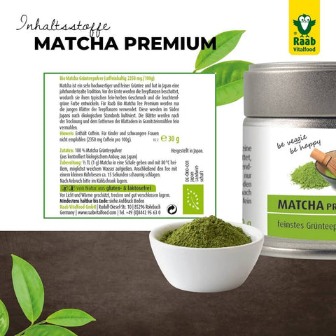 Raab Vitalfood Matcha premium Grünteepulver Bio 30g