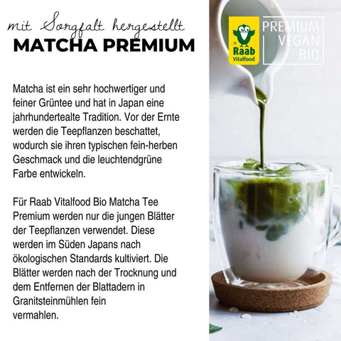Raab Vitalfood Matcha premium Grünteepulver Bio 30g