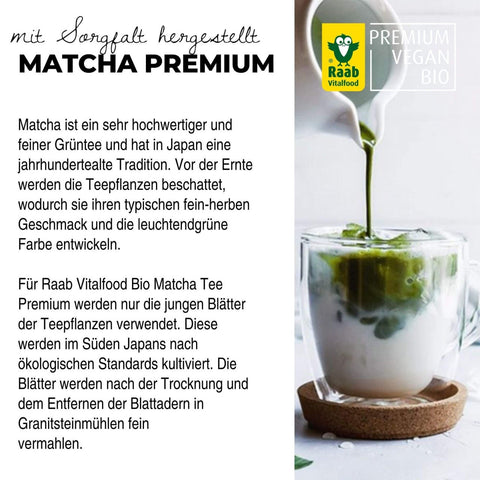 Raab Vitalfood Matcha premium Grünteepulver Bio 30g